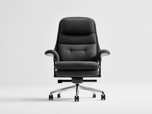 Czarny/srebrny obrotowy fotel biurowy z regulacją wysokości 68 x 68 x 118–128 cm